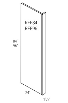 Windon Slab Refrigerator End Panel 1/4" x 24" x 96"W/ 1 1/2" Stile