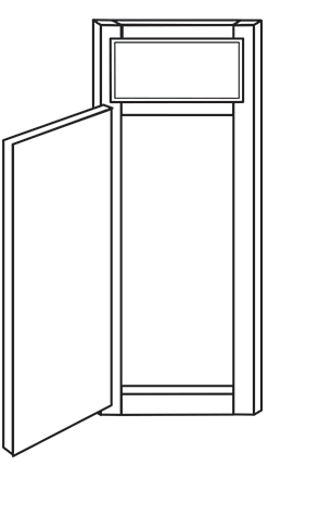 Windon Slab Single Door Corner Sink Front 17"W