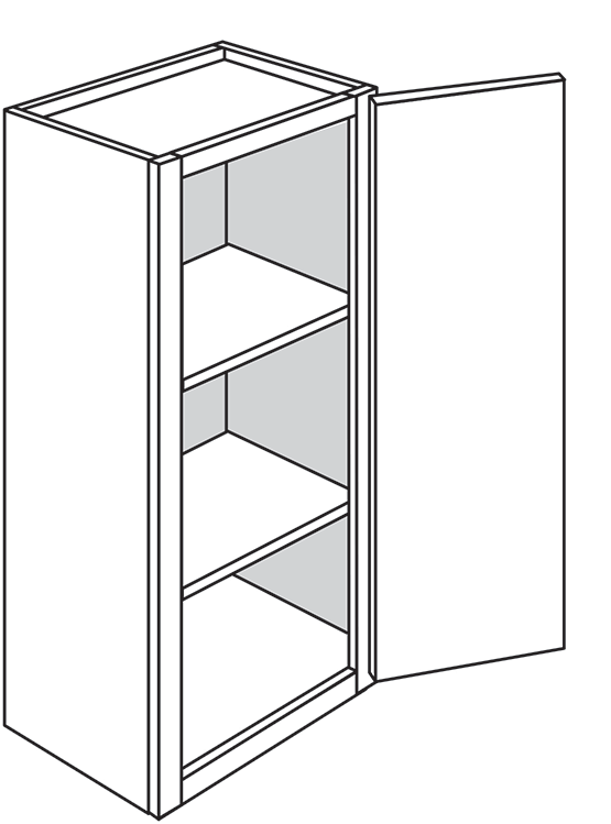 Windon Slab Single Door Wall Cabinet 12"W x 36"H