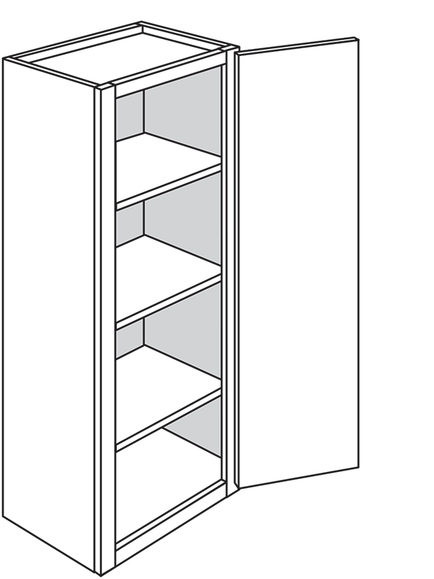 Windon Slab Single Door Wall Cabinet 18"W x 42"H