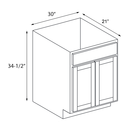 Ambrose Raised Panel Vanity - 30"W x 34-1/2"H