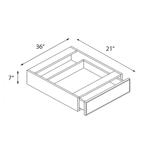 Dove White Vanity Knee Drawer - 36"W x 7"H