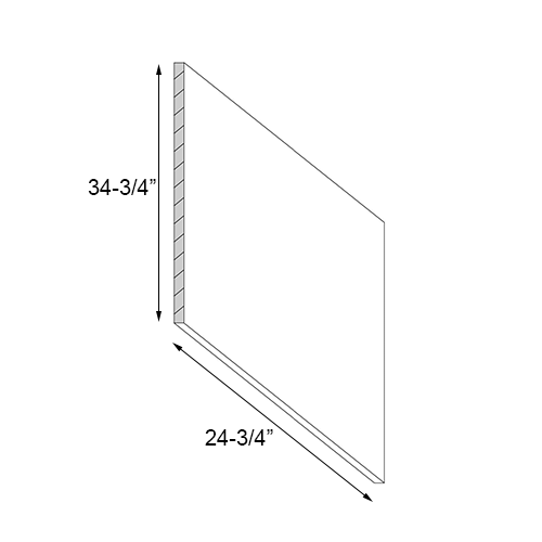 Lacquer White Matching Base End Panel - 24-3/4"W x 34-3/4"H
