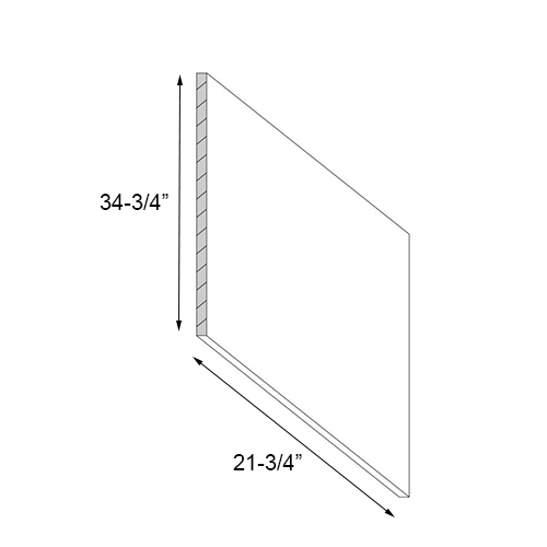 Lacquer White Matching Base End Panel - 21-3/4"W x 34-3/4"H