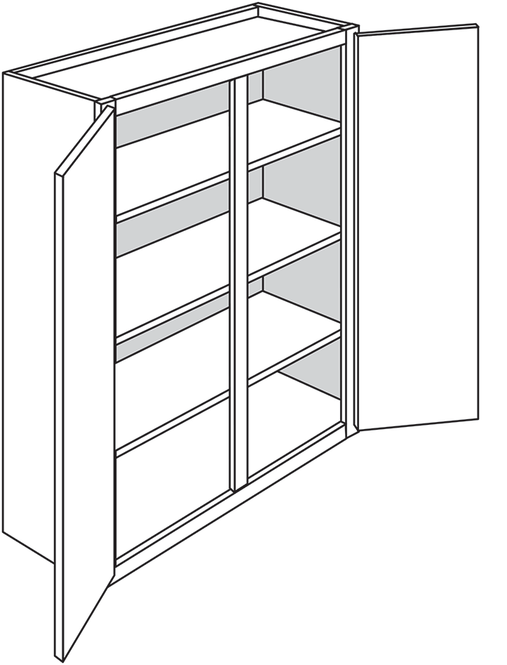 Villanova Shaker Double-Door Wall Cabinet 33"W x 42"H