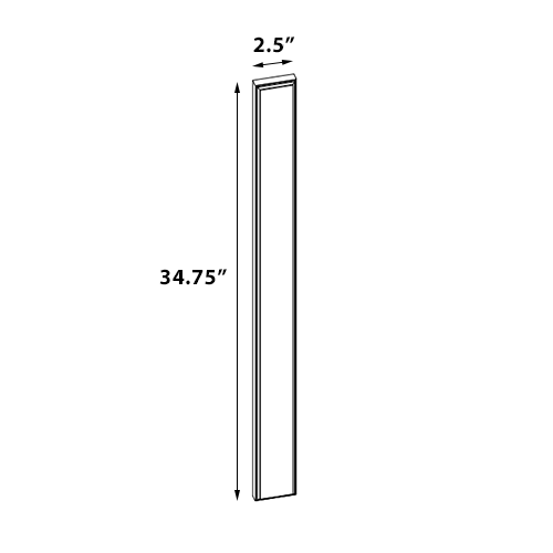 Florence White Shaker Overlay for 3"W x 36"H