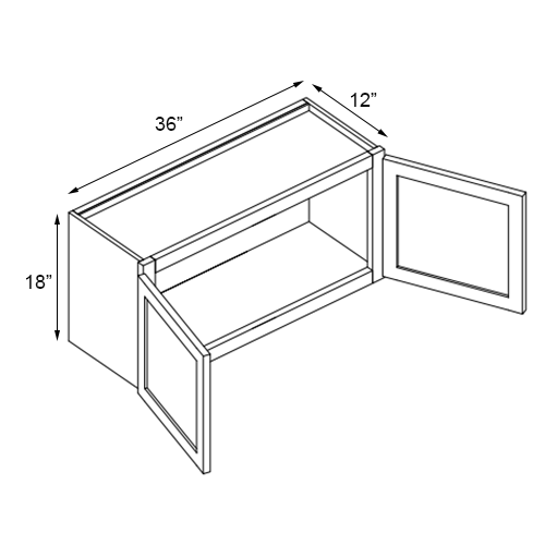 Weston Espresso Shaker Double Door Wall Cabinet - 36"W x 18"H
