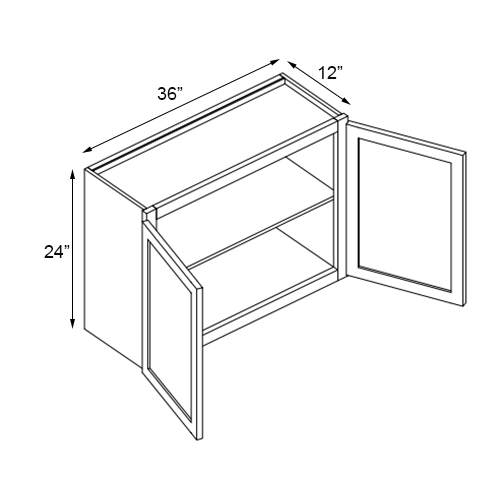 Weston Espresso Shaker Double Door Wall Cabinet - 36"W x 24"H
