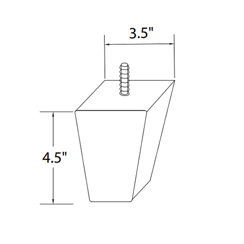Weston White Shaker Transitional Bunfoot - 4-1/2"W x 3-1/2"H