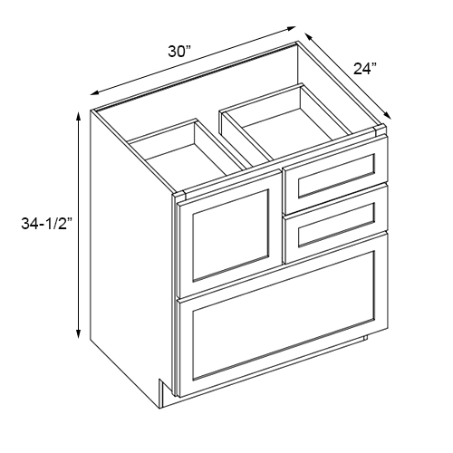 Weston Sand Shaker Cooking Center Base Cabinet - 30"W x 34-1/2"H