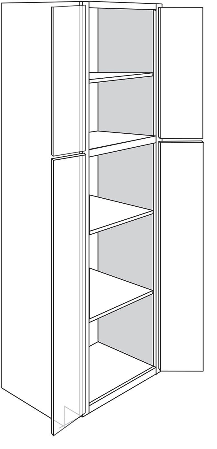 Springfield Slab 4-Door Pantry Cabinet 30"W x 84"H