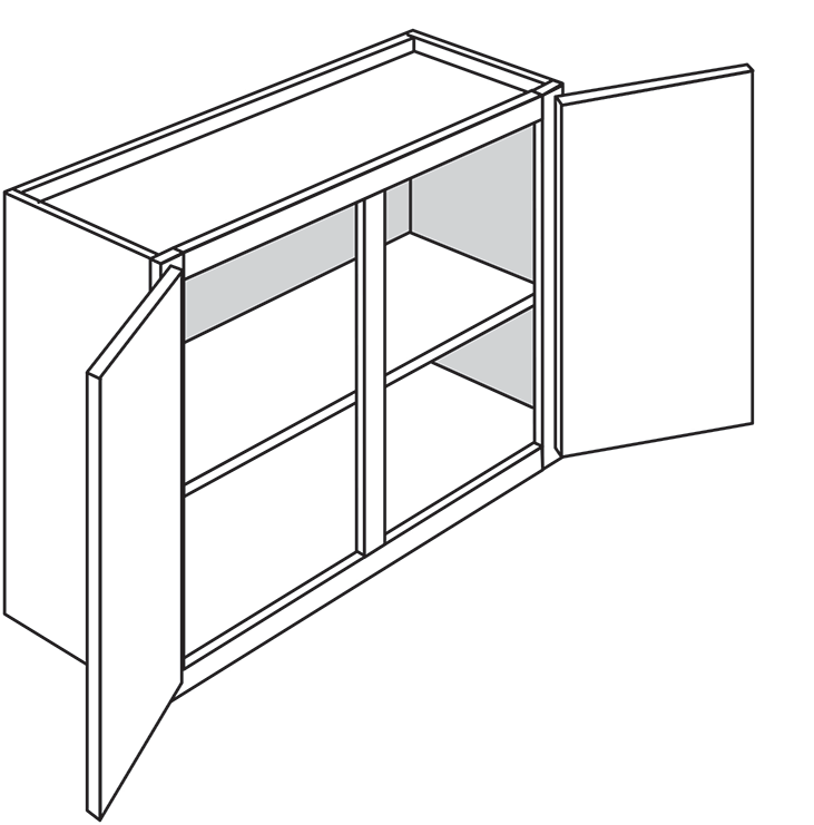 Springfield Slab Double-Door Wall Cabinet 36"W x 24"H