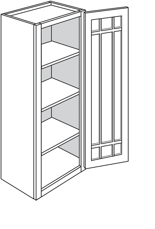 Springfield Slab Prairie Glass Door 18"W x 42"H
