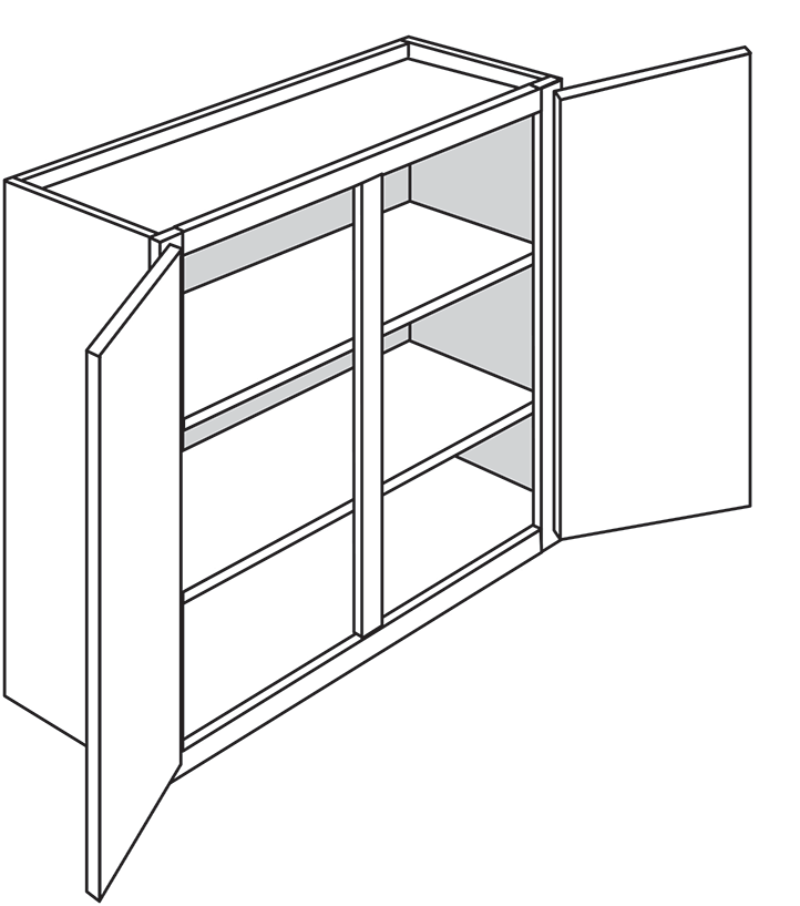 Springfield Shaker Double-Door Wall Cabinet 42"W x 30"H