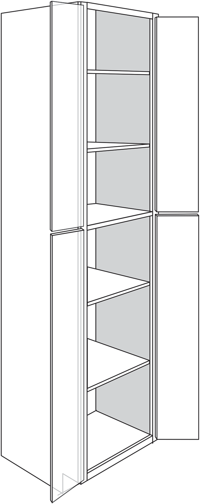 Springfield Shaker 4-Door Pantry Cabinet 24"W x 96"H