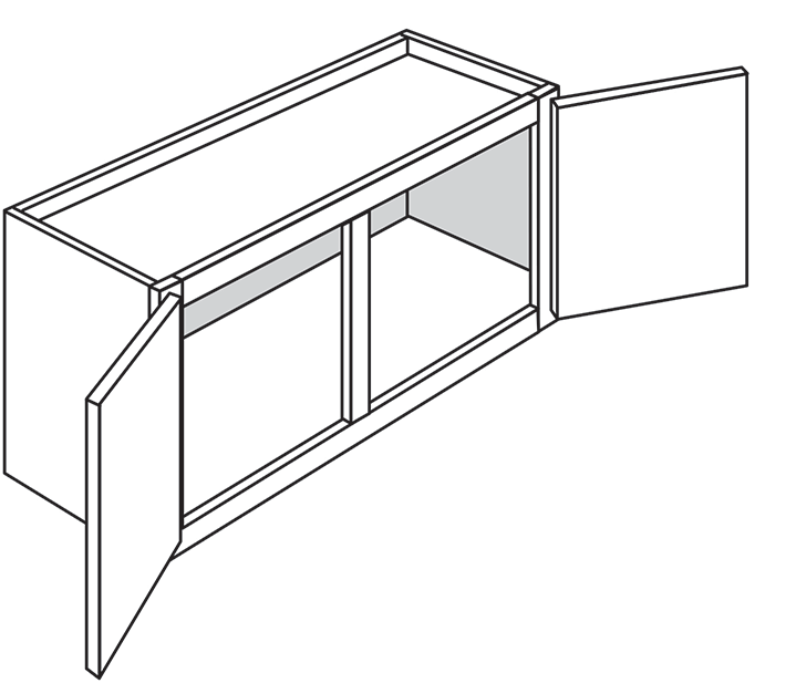 Devon Slab Double-Door Wall Cabinet 33"W x 15"H