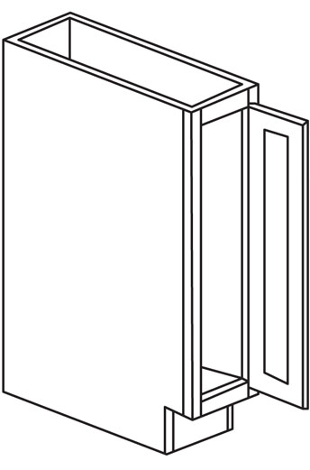 Devon Slab Single Door Full-Height Base Cabinet 9"W