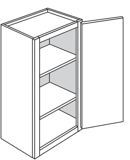 Devon Slab Single Door Wall Cabinet 9"W x 30"H