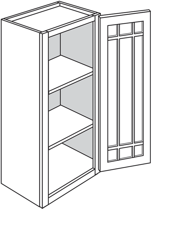 Devon Shaker Prairie Glass Door 15"W x 36"H
