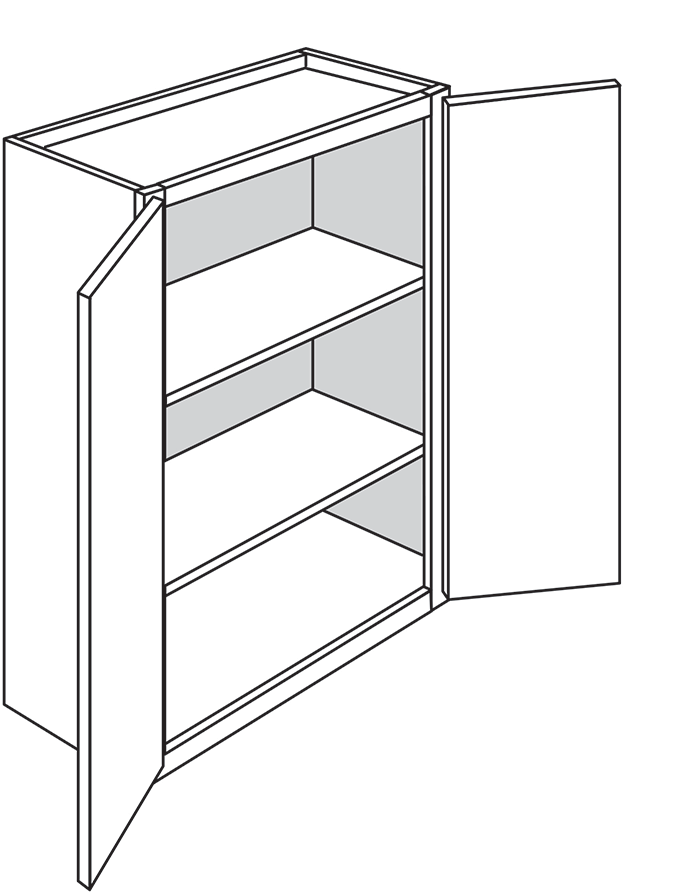 Newtown Shaker Double-Door Wall Cabinet 30"W x 36"H