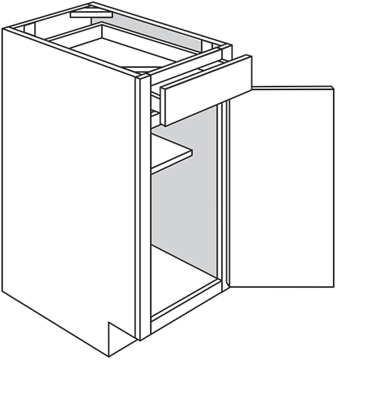 Newtown Shaker Single Door Base Cabinet 12"W