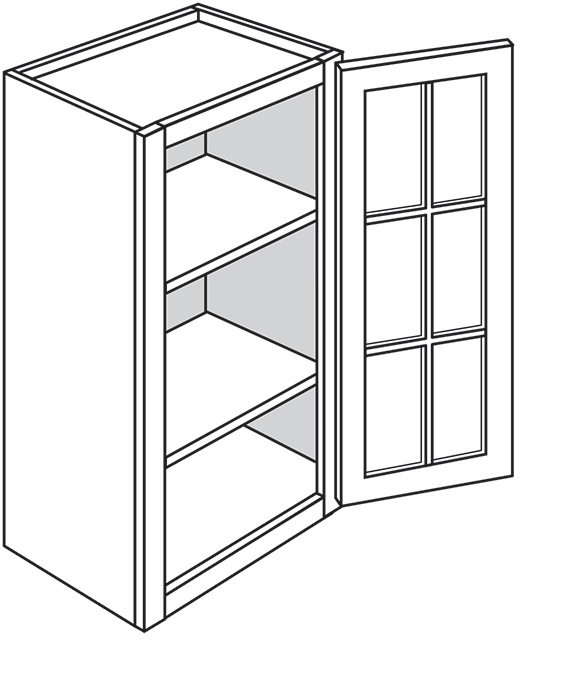 Gladwyne Raised Glass Door 18"W x 30"H