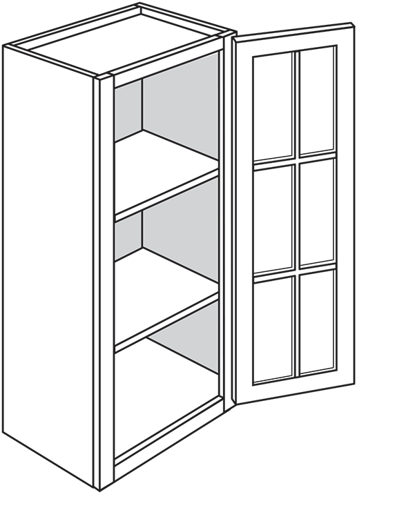 Gladwyne Slab Glass Door 15"W x 36"H