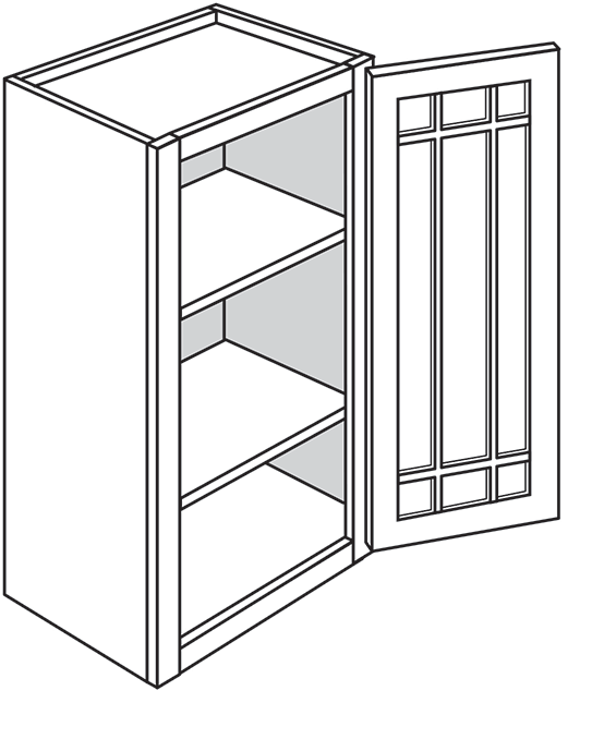 Gladwyne Slab Prairie Glass Door 18"W x 30"H