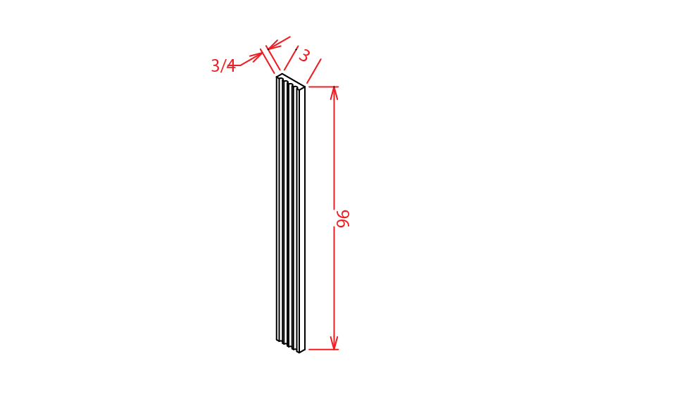 Sable Shaker Fluted Filler 3" X 96"
