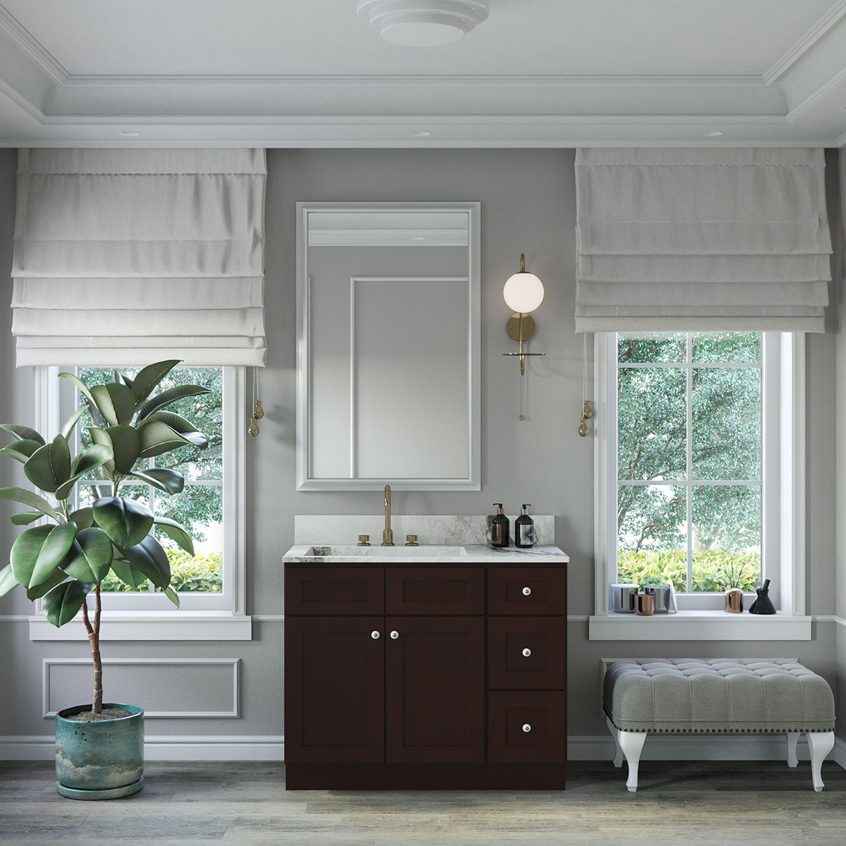 2-Piece Weston Espresso Shaker 42" Vanity Set #3