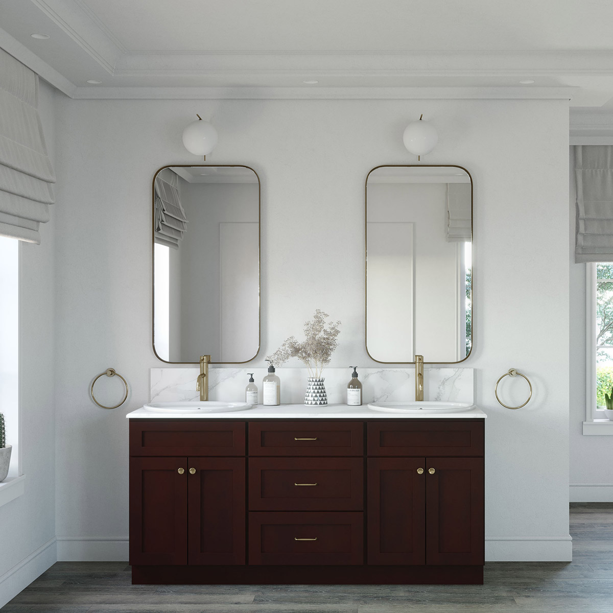 3-Piece Weston Espresso Shaker 72" Vanity Set