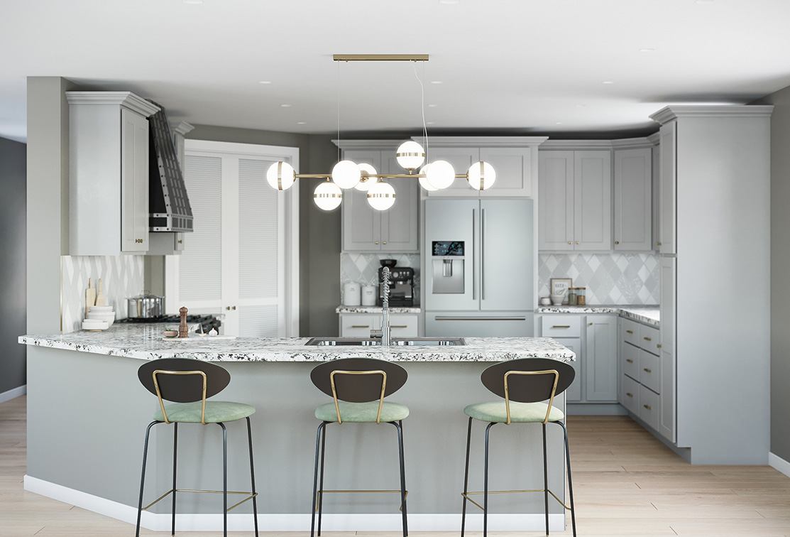 Primary Grey Shaker Kitchen Cabinets