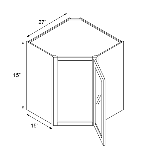 Grizzly Shaker 15" Corner Wall Stacking Cabinets - 27" W