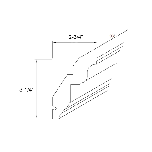 Primary White Shaker Royal Crown Molding