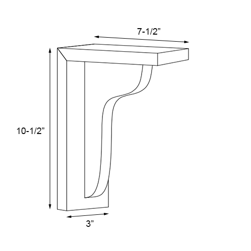 Primary Grey Shaker Basic Medium Corbel - 10.5" H
