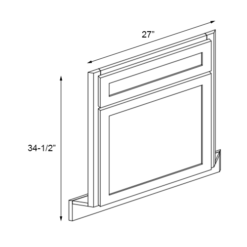 Primary Grey Shaker Corner Sink Front for 42" Space - 27" W