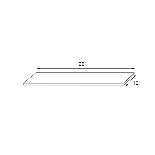 Primary Grey Shaker Shelf - 96" W x 12" D