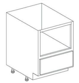 Walnut Frameless Base Microwave Cabinet - 30"W 