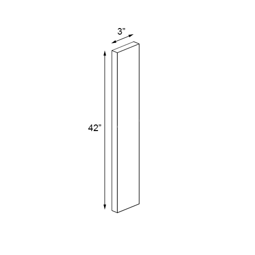 Shaker Hickory Filler - 3" W x 42" H