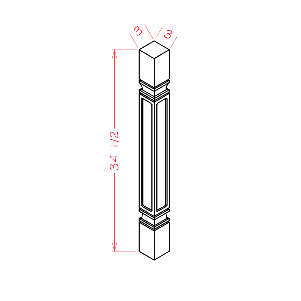 Natural Shaker Square Decorative Leg