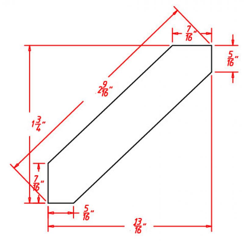 Natural Shaker Crown Molding - 1 3/4"D X 96"L X 1 3/4"H