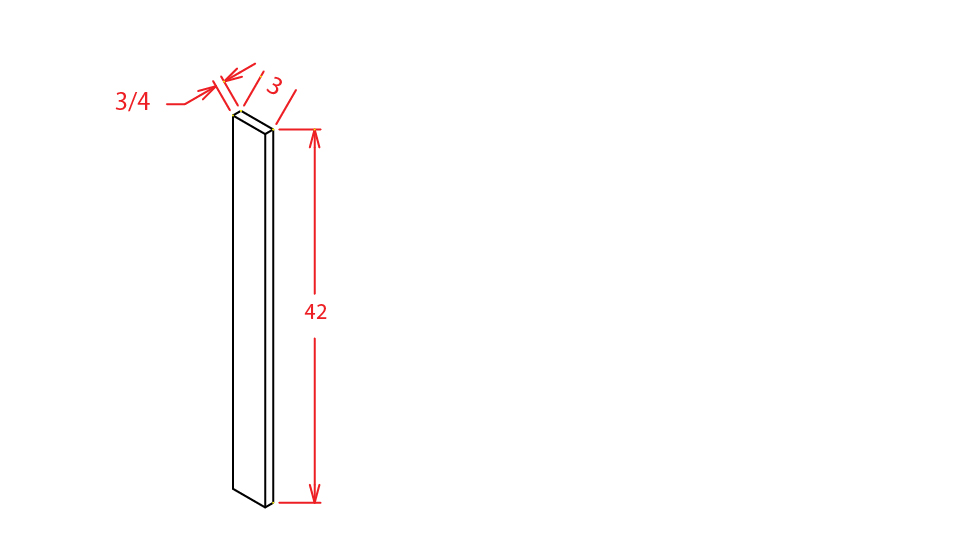 Natural Shaker Wall Filler - 3"W X 42"H