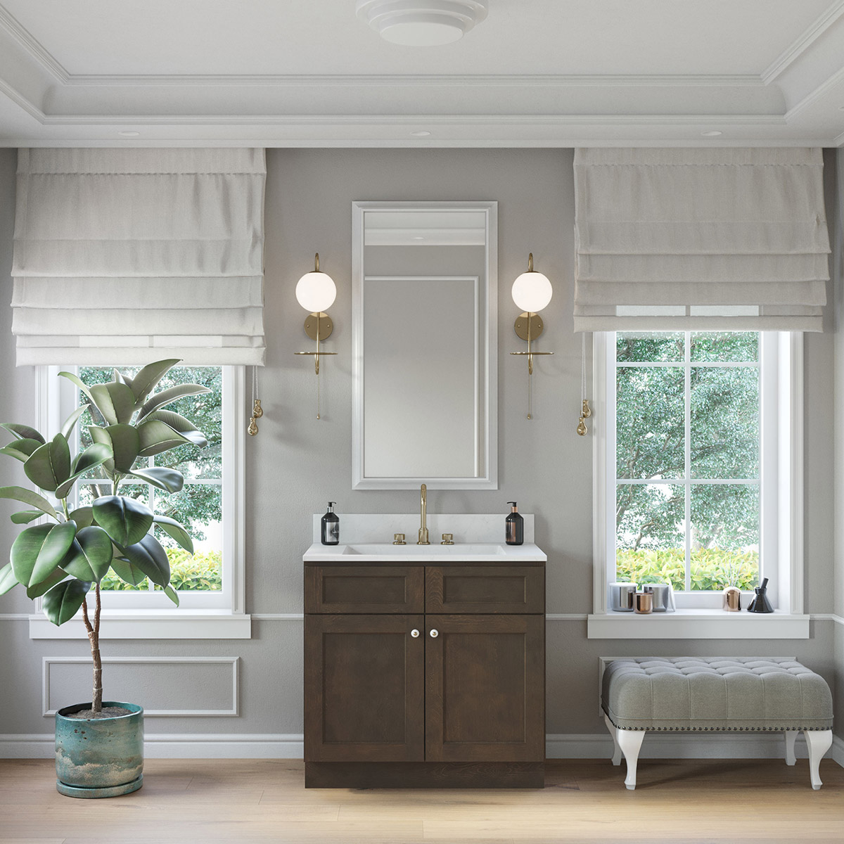 2-Piece Florence Slate Shaker 36" Vanity Set
