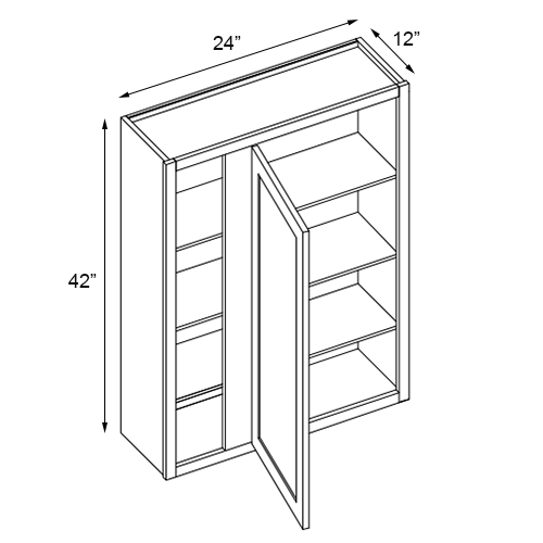 Florence Honey Shaker Blind Wall Cabinet - 24" W x 42" H
