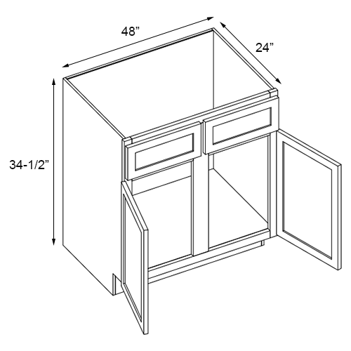 Florence Honey Shaker Sink Base Cabinet w/ CS - 48" W