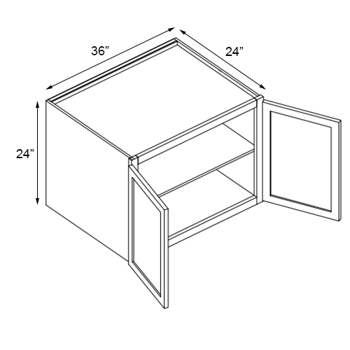 Florence Honey Shaker Deep Wall Cabinet - 36" W x 24" H x 24" D