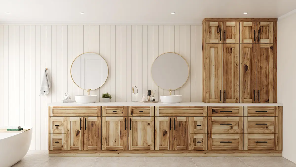 Natural Hickory Shaker Bathroom Vanities