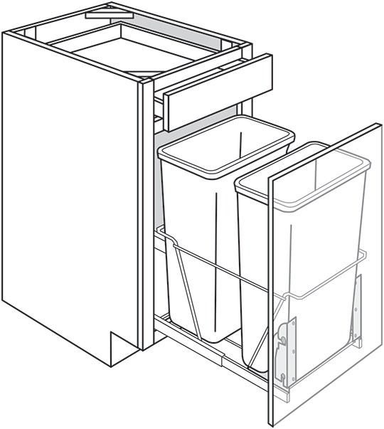 Truffle Slab 18" Base w/ Door Mounted Trash