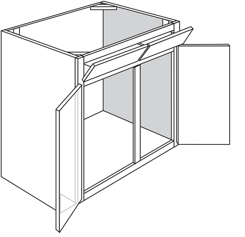 Truffle Slab 36" Sink Base w/ Tilt-Out Trays