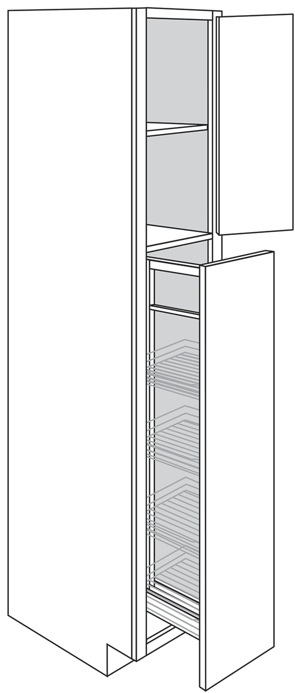 Truffle Slab 18" x 84" Pantry w/ Pullout